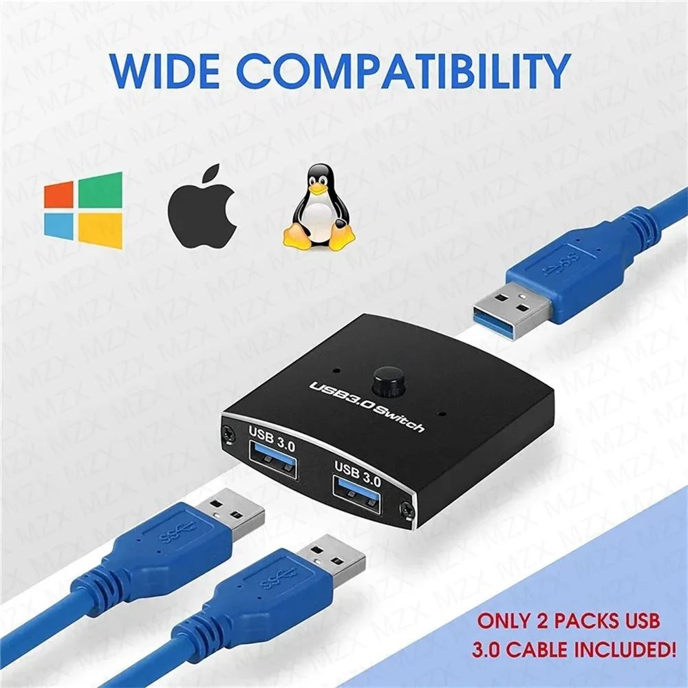 MZX Two-Way USB 3.0 Switch - High-Speed 2 in 1 USB Selector for PC & Laptop - Image 5
