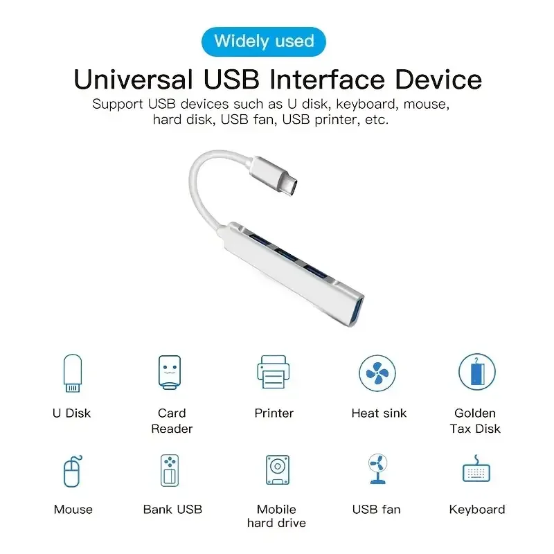 4-Port USB 3.0 Hub - High-Speed Type-C Splitter 5Gbps - Image 2