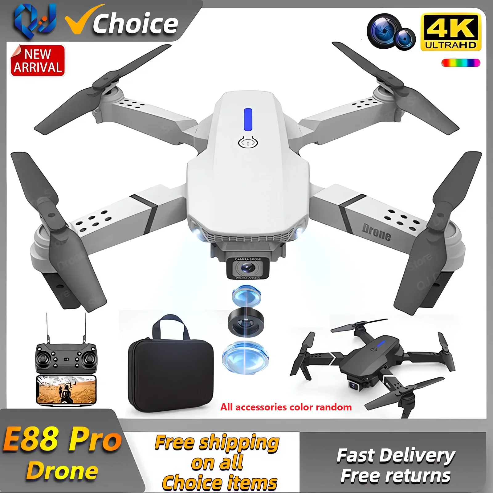 Foldable HD Camera Drone with WiFi FPV – E88Pro 4K - Image 7