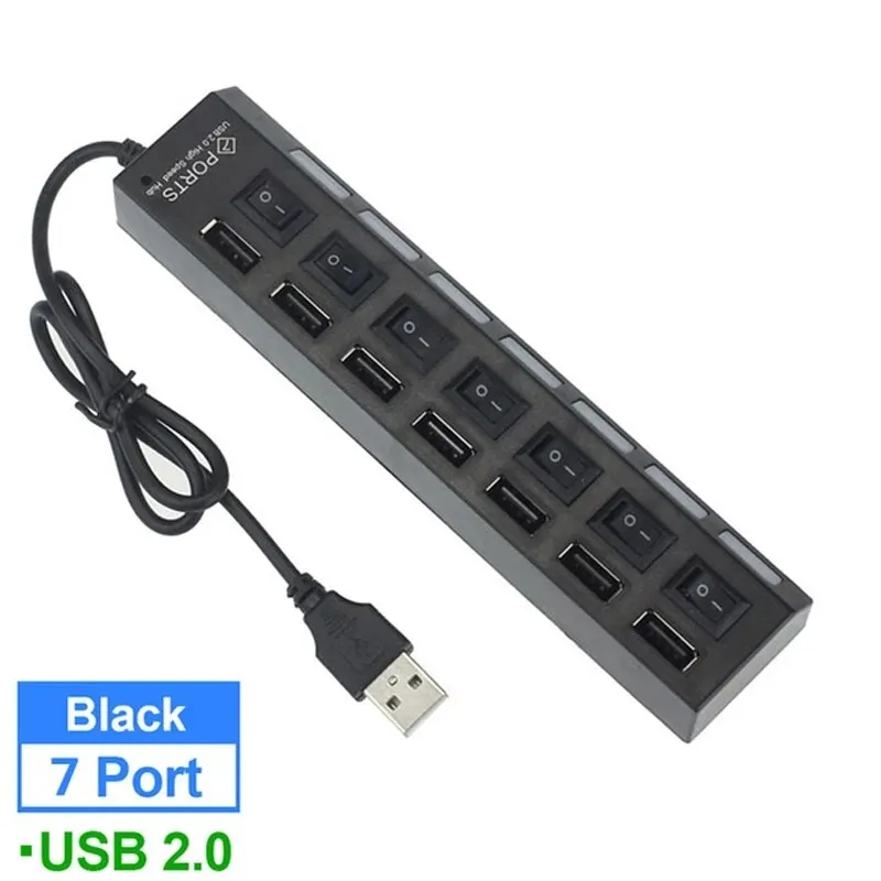 7-Port USB 2.0 Hub - Switch Extension for PC & Laptop - Image 5