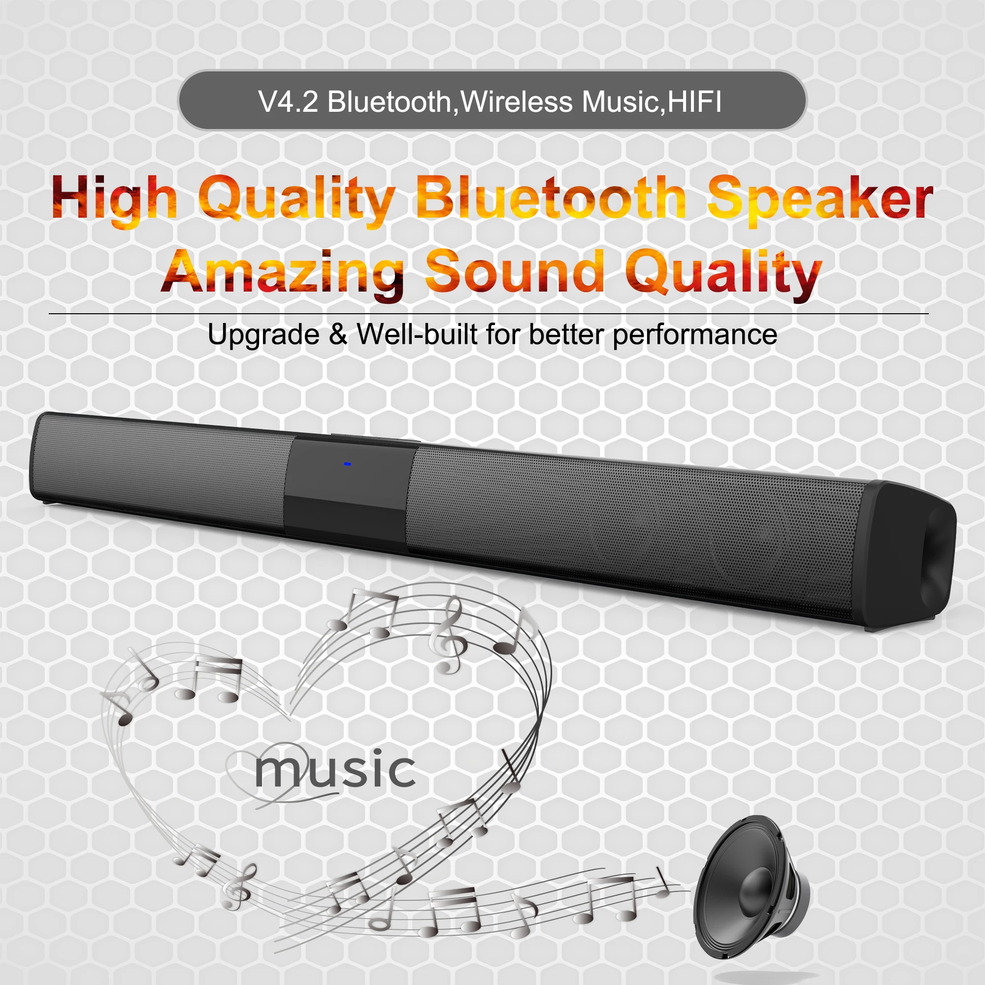 Bluetooth Speaker with FM Radio - V4.2 Connectivity and USB Input - Image 5