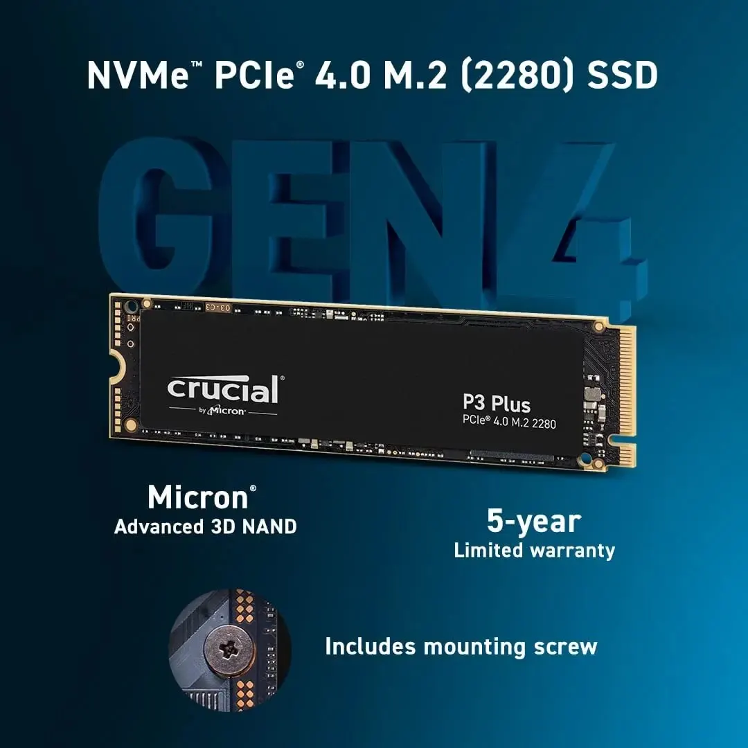 Crucial P3 Plus NVMe M.2 SSD - 500GB/1TB/2TB, 5000MB/s - Image 2