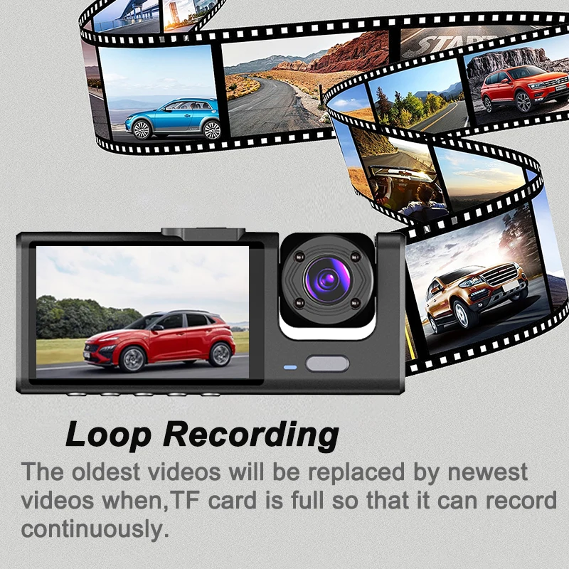 1080P Car DVR 3-Camera Dash Cam with IR Night Vision - Image 5
