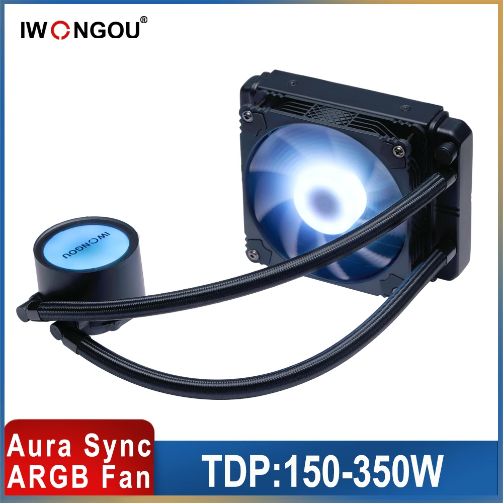 IWONGOU AM4 RGB CPU Liquid Cooler - 120mm Fan for Intel & AMD