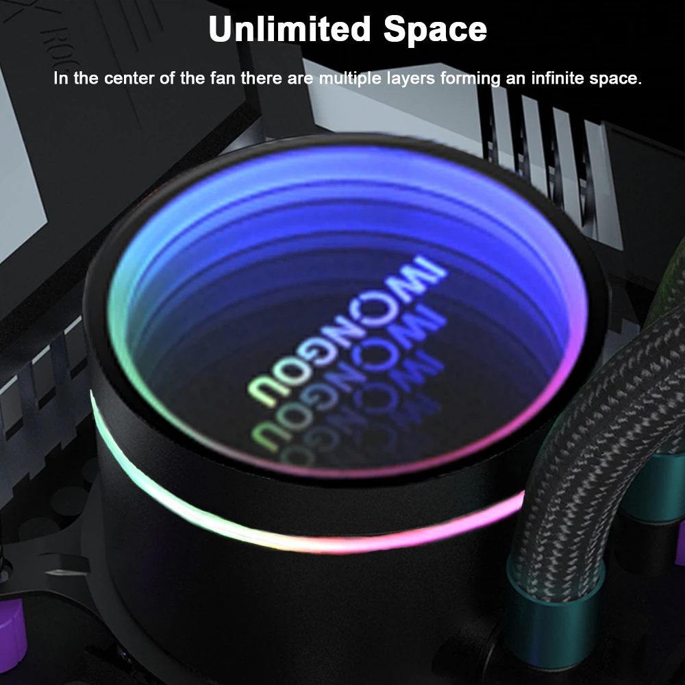 IWONGOU 240mm ARGB CPU Liquid Cooler - Intel & AMD Compatible - Image 2