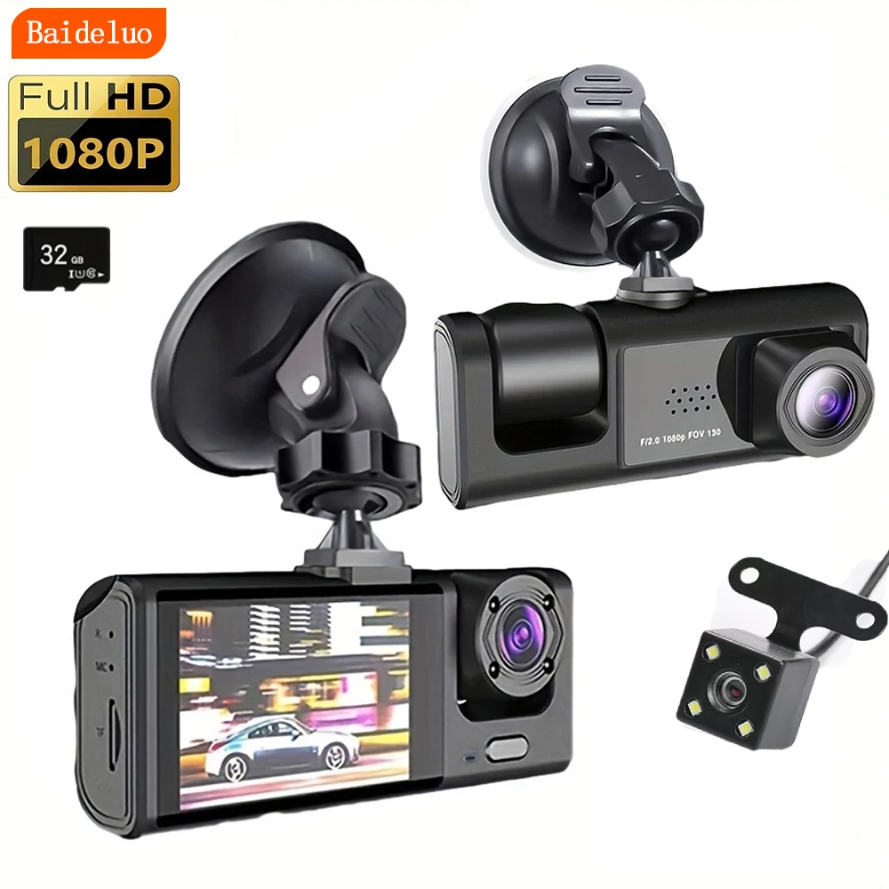 1080P Dash Cam with IR Night Vision, Loop Recording & 2" IPS Screen