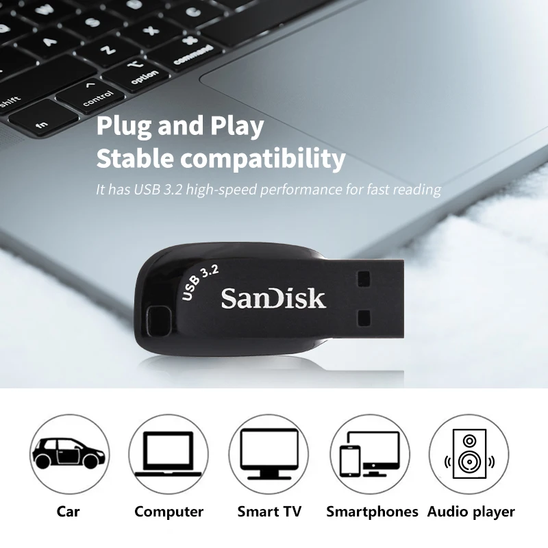 SanDisk Ultra Shift USB 3.2 Flash Drive 32GB 64GB 128GB 256GB Portable Pen Drive for Computer original Memory Stick U Disk - Image 6