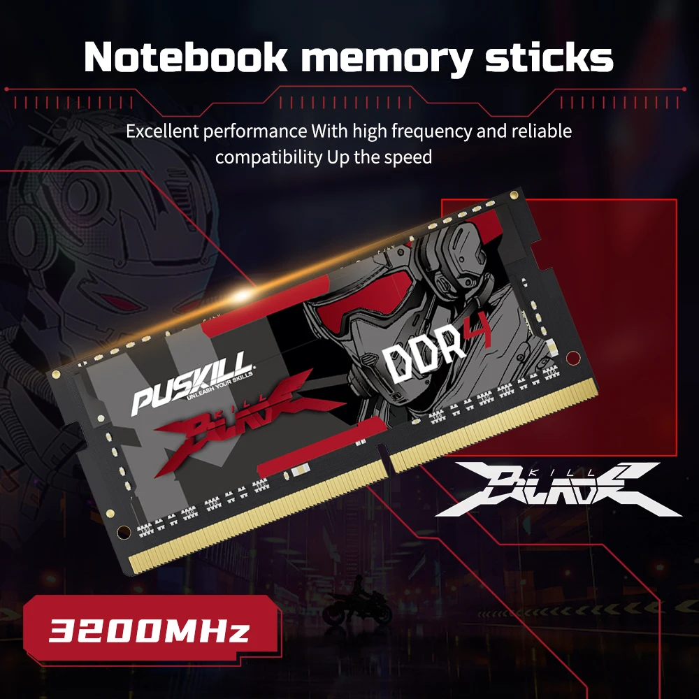 PUSKILL Killblade DDR4 Laptop RAM 8GB 16GB 32GB - 3200MHz/2666MHz - Image 4