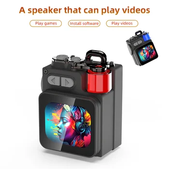 Wireless Bluetooth Metal Speaker with RGB Lighting, Smart LED Display & Subwoofer