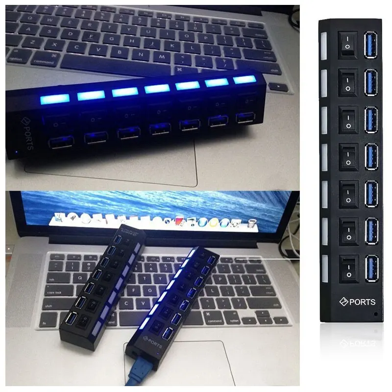 7-Port USB 2.0 Hub - Switch Extension for PC & Laptop - Image 6